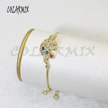 10 шт браслеты с животными радужные браслеты с бусинами из кристаллов хрустальные аксессуары соединители браслеты для женщин 5752