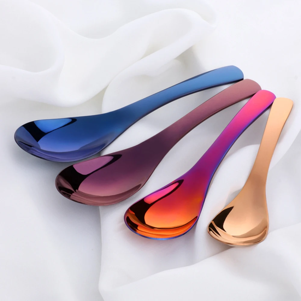 

Highly Quality Stainless Steel Spoon 3 Size Large Gold Rice Soup Spoon Kids Ice Cream Dessert Spoon Kitchen Dinner Tableware