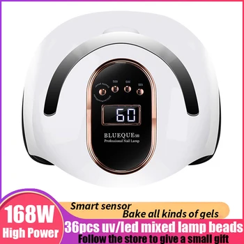 

168W UV Led Lamp For Manicure Ice Light 10s Quick Drying Of All Kind Of Gels Nail Dryer Infrared Automatic Sensing Fast Shipping