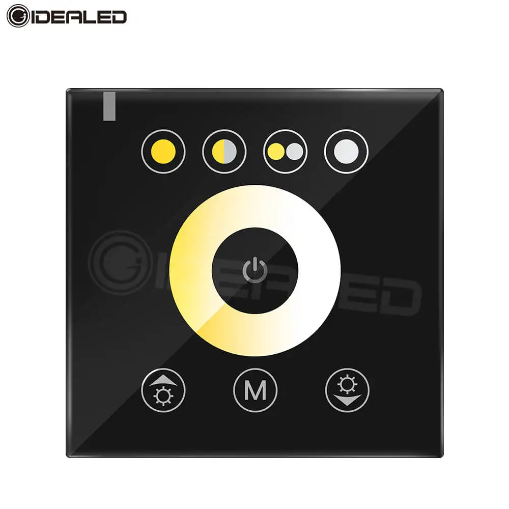 Black dual color RGB/RGBW настенный контроллер сенсорной панели стеклянная панель диммер контроллер для DC12V-24V Светодиодная лента RGB контроллер - Цвет: Black dual color
