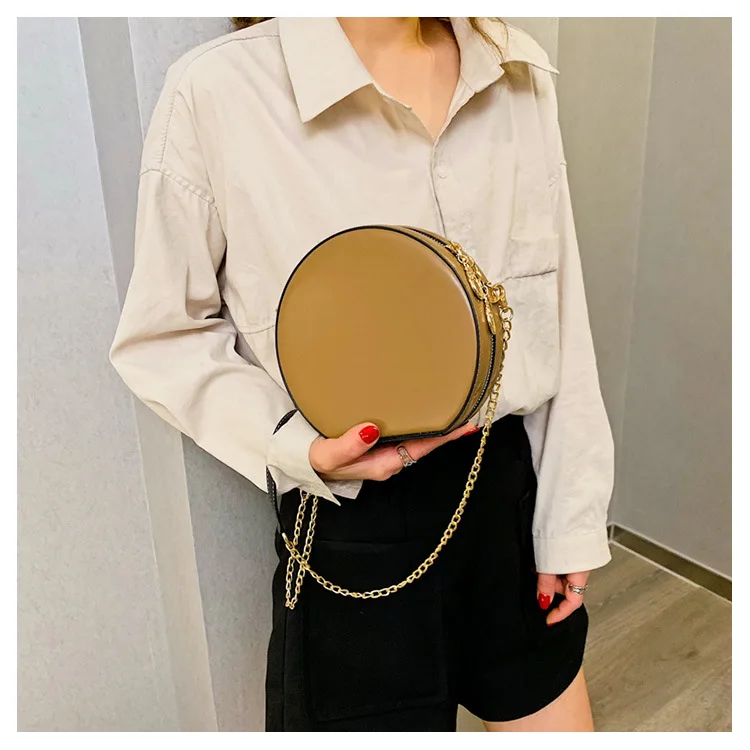 

Shangxin small round bag 2019 new fashion creative chain one shoulder slanted women's bag