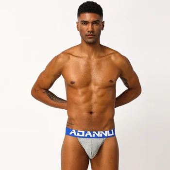 

2020 ADANNU summer thong sexy sissy hip no trace cotton Breathable style Tight men's low waist jockstrap underwear AD149