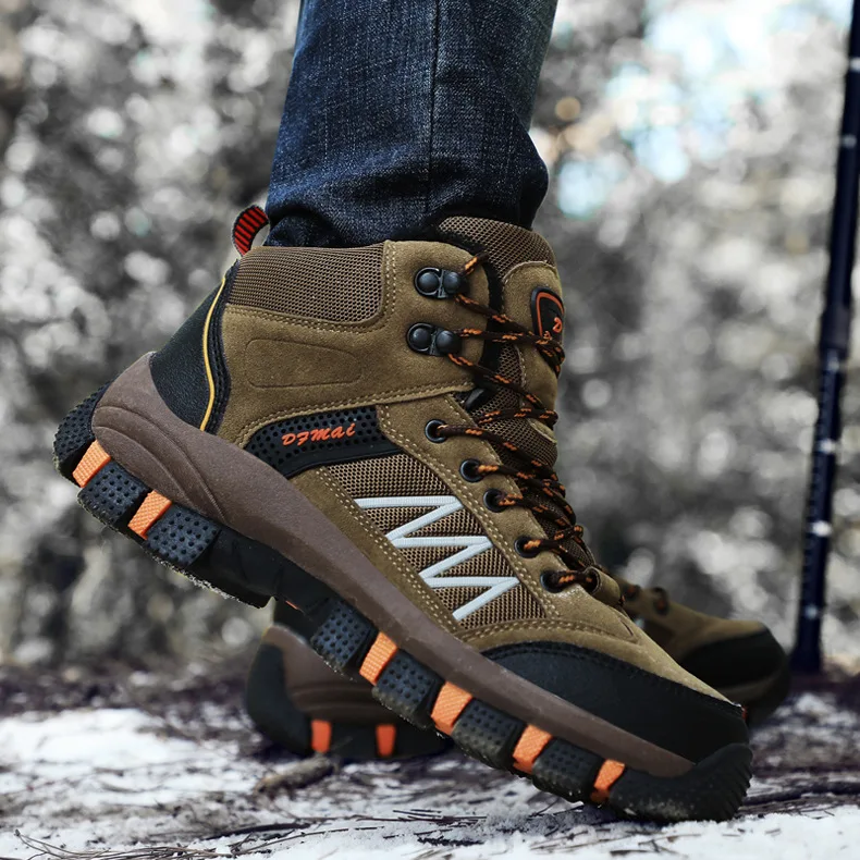 秋冬户外加绒保暖登山鞋男