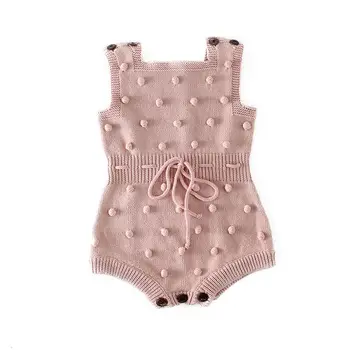 

Baby Knitting Rompers Cute Overalls Newborn Baby Girls Clothes Infant Baby Girl Jumpsuit Toddler Sleeveless Romper