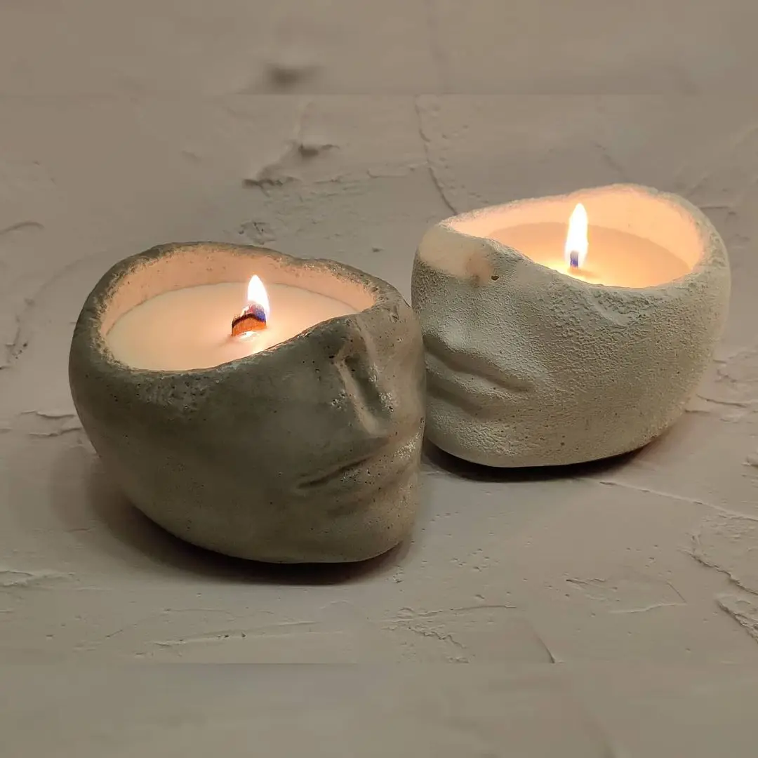 CandleVesselMoldsSiliconeWaxCandleHolderConcreteMoldsCement