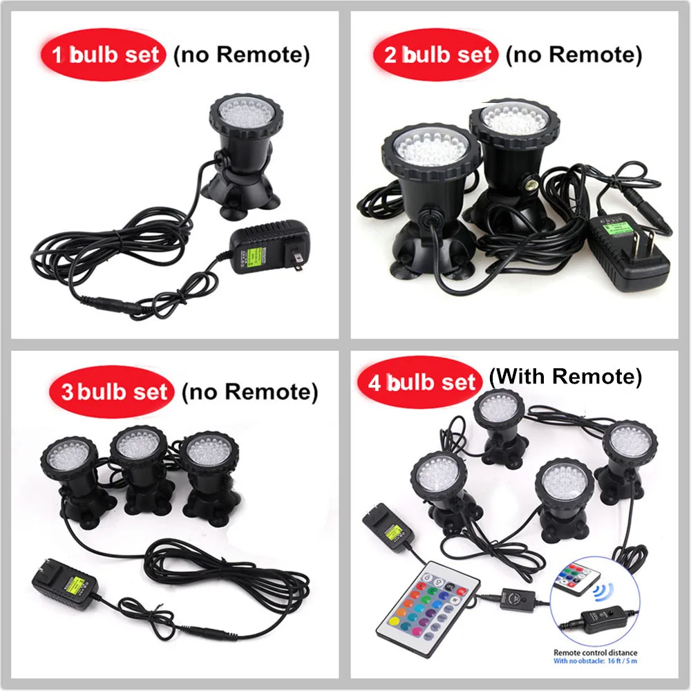 Subaquática à Prova Submersa para Piscina Luminária D'água Iluminação Fontes Lago Jardim Aquário Led 36leds Rgb 1 Luzes subaquáticas
