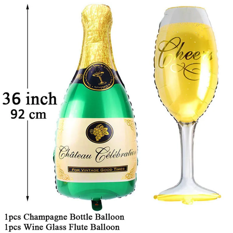 Большой бокал для шампанского, вина, фольга, воздушный шар для свадьбы, юбилей, 18, 21, 30, 40, 50, 60, украшение для взрослых на день рождения