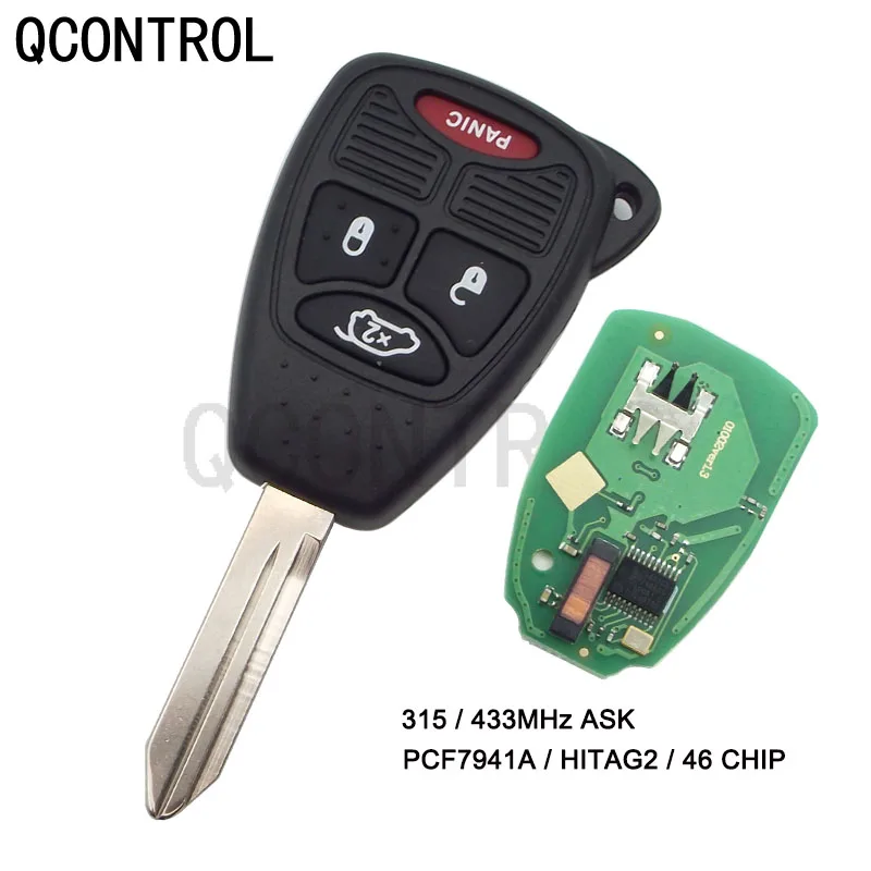 

QCONTROL Remote Key for JEEP Vehicle Auto Liberty Wrangler Commander Patriot Compass Grand Cherokee Uncut Blade 315 / 433 MHz