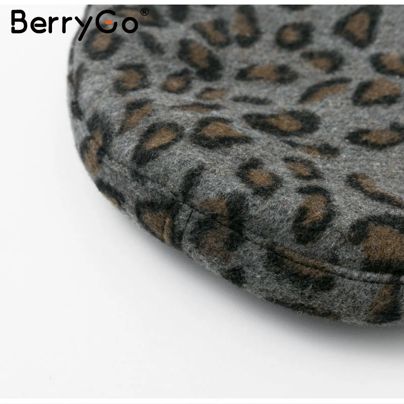 BerryGo Повседневная Уличная леопардовая Женская Берет Шляпа элегантный теплый берет шапка Кепка эластичная Дамская мода осень зима Берет шапочка