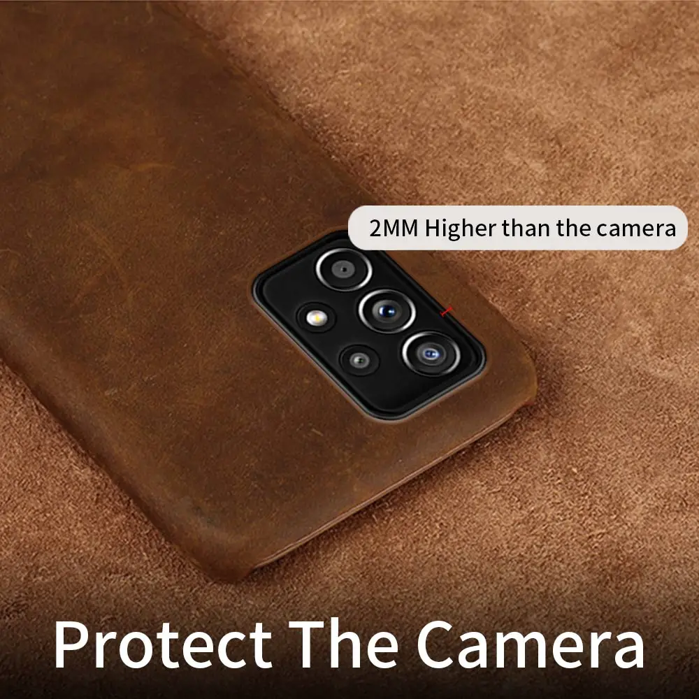 Genuine PULL-UP Leather Phone Case For Samsung Galaxy A52 5G A72 A51 A71 A50 M31 M51 S20 S8 S9 S10 S21 Plus S21 Ultra Note 20 10