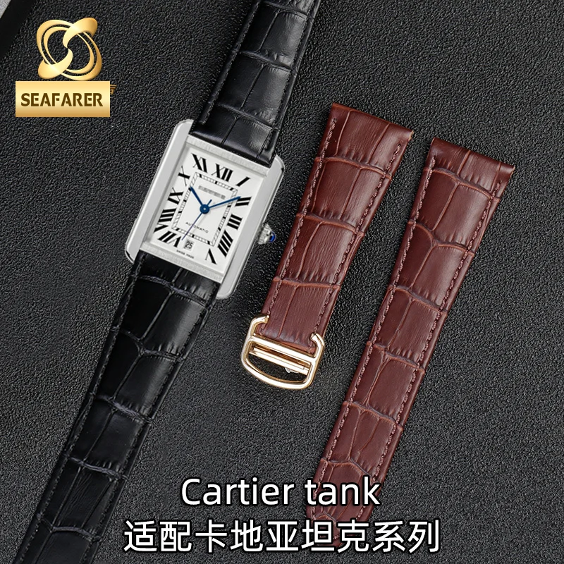Cartier Tank Genuine Leather Watch Band 