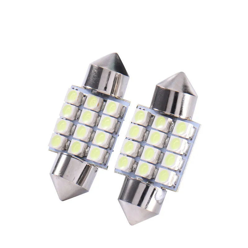 10 шт. клин-лампы типа фестон Led 31 мм 36 мм/39 мм/41 12SMD 1210/3528 smd светодиодные карты
