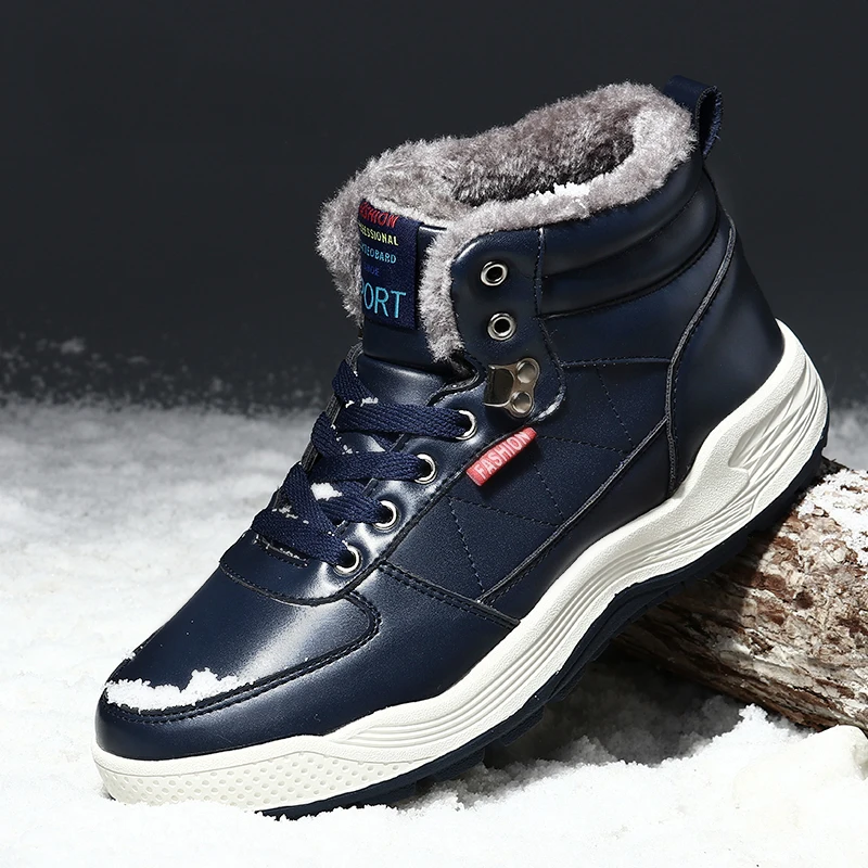 

AX BOXING Mens Boots Winter With 2019 Warm Ankle Snow Boots for Men Shoes Male Footwear Fashion Rubber
