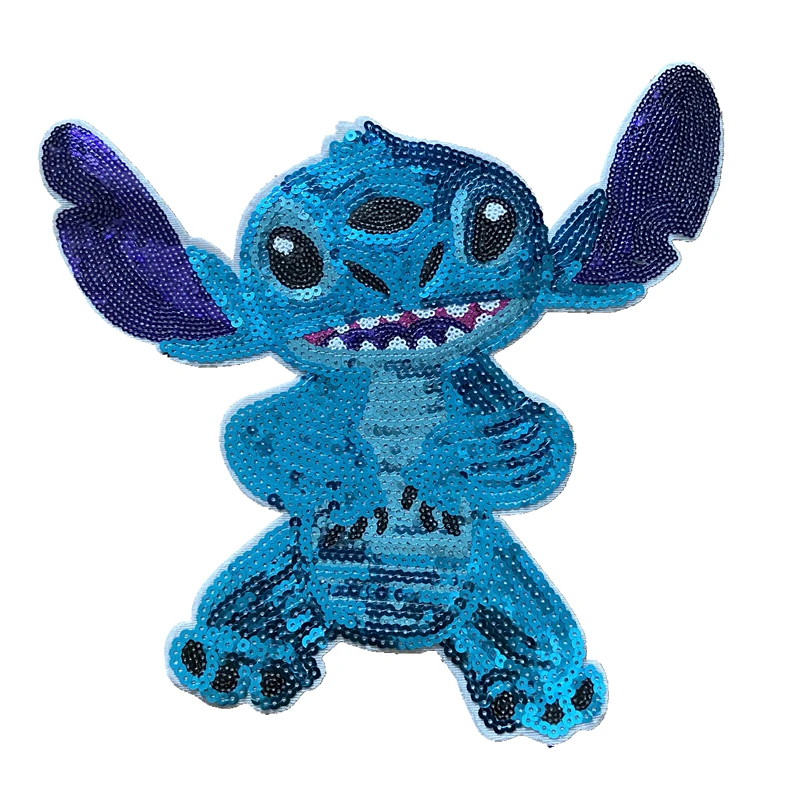

blue color sequined cartoon patches for baby clothing DIY