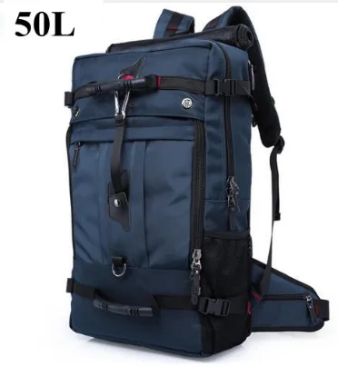 Men military Oxford Travel Backpack40L 50L Travel Backpack Multi Function 17 inch Laptop Camouflage Travel Bag Backpack For Men - Цвет: 50L Blue