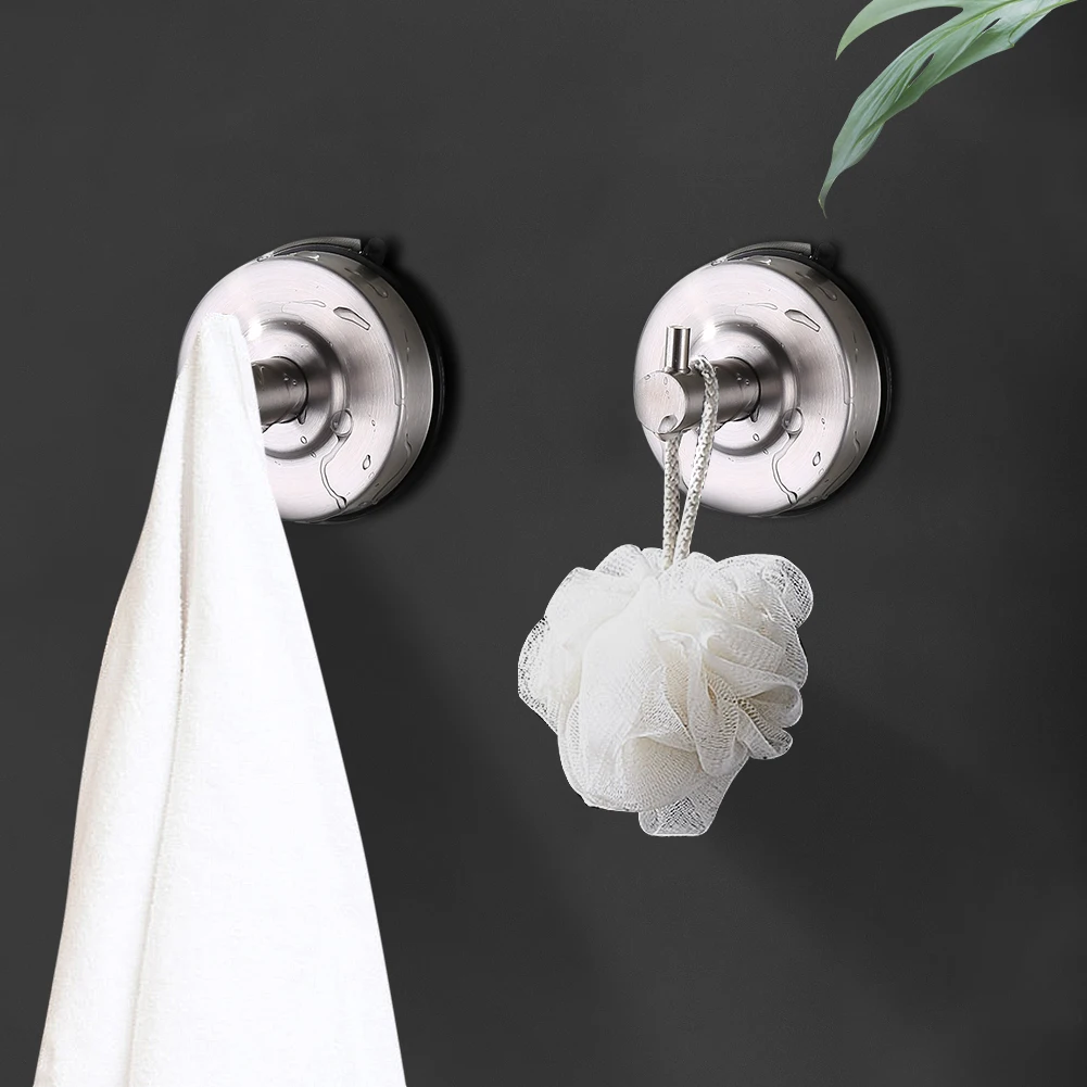 

Metal Shower Suction Cup Hook Stainless Steel Vacuum Removable For Flat Smooth Wall Surface Towel Robe Kitchen Shower Bath Coat