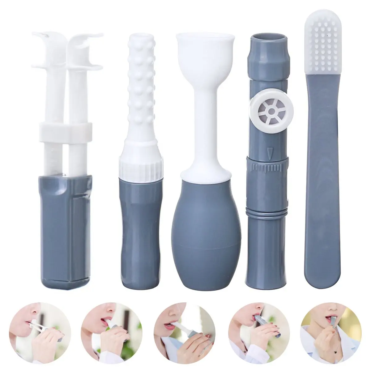 

5pcs Lips Tongue Muscle Perceiving Trainer Safe Recovery Oral Mouth Muscle Trainer Massager Brush Care Oral Perceiving Training