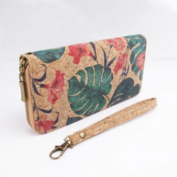 

Personalized Cork Wallet Elephant Zebra Tropical Leaf Pattern Wallets