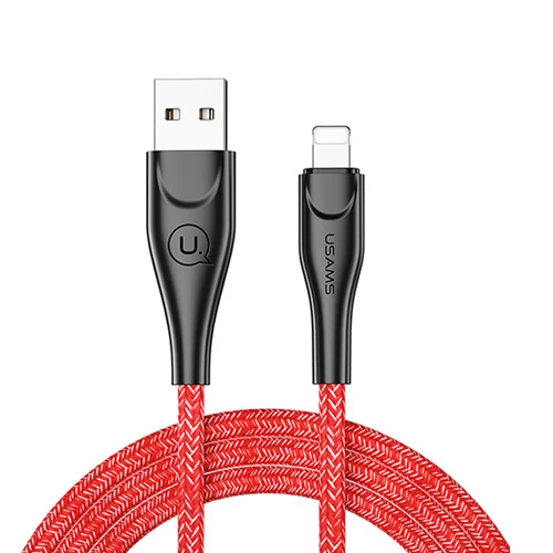 Кабель мобильного телефона для iPhone XR кабель USAMS SR плетеный нейлоновый кабель для передачи данных для освещения Смарт 2А Быстрая зарядка USB кабель iOS - Цвет: Red