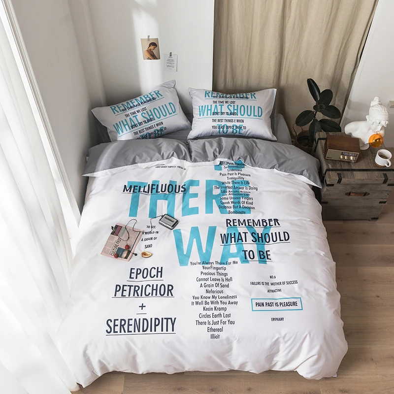 Home Bedding Set Luxury Duvet Cover Flat Sheet and Pillowcase Bed Linen Quilt Double Queen King Size Bedspread 220x240cm | Дом и сад