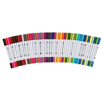 

48 Dual Tip Brush Pens Art Markers Brush Fine Tip Colored Pens Set for Adults Coloring Book Journal Note Taking Writing Planning