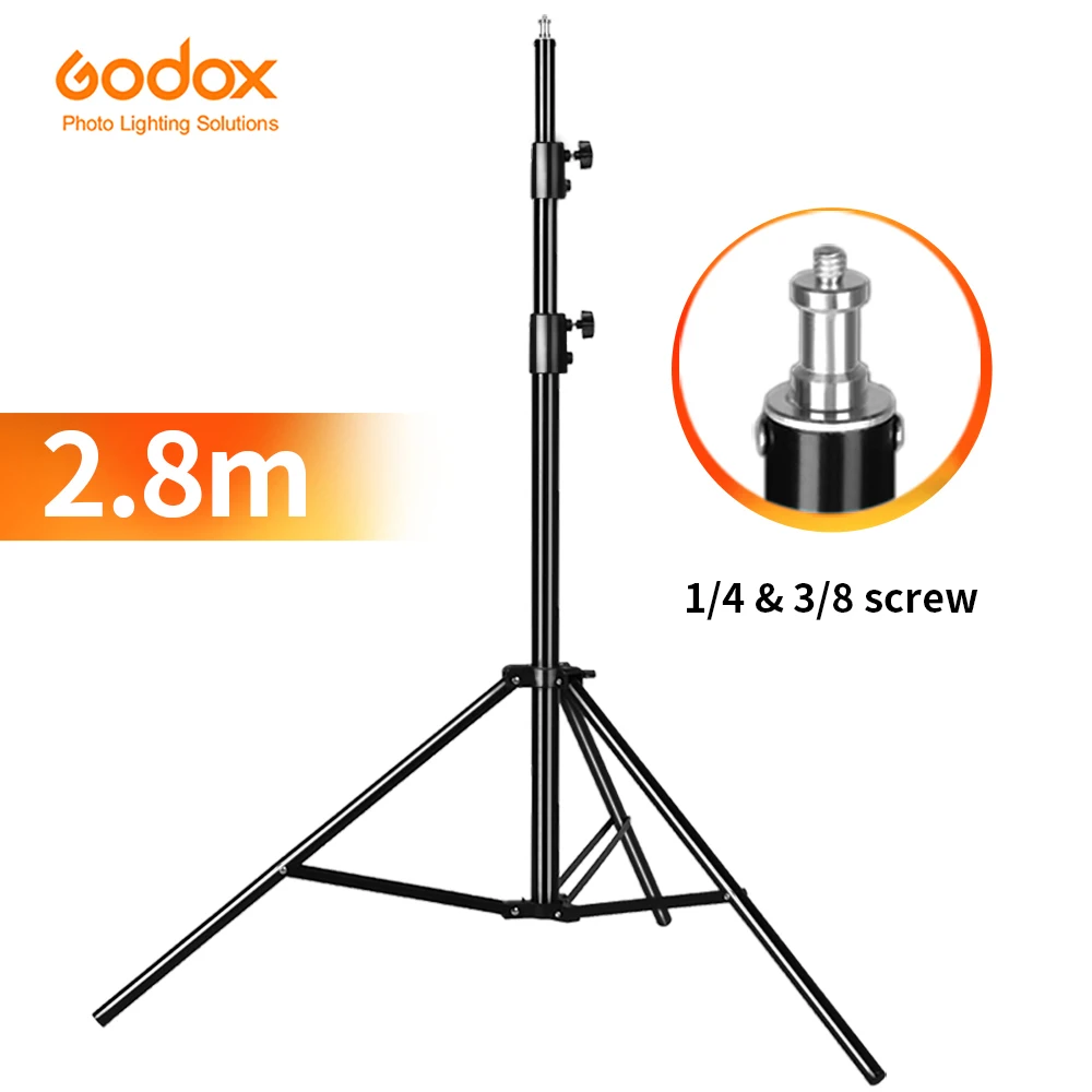 Comprar Godox 280cm 2,8 m Luz de estudio de vídeo resistente soporte de trípode con tornillo de 1 4 \