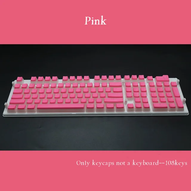 PBT OEM 108 Keys Pudding Keycaps For Cherry MX Switch Mechanical Keyboard RGB Gamer Keyboards Blue/Black/Brown/Black Switch Pink