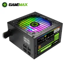 GameMAX PSU RGB PC alimentation 600W Semi modulaire 80 + Bronze, RGB ventilateur ATX demi modulaire alimentation GAMEMAX VP-600-M-RGB