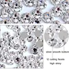 Super Glitter Crystal Nail Art Rhinestones SS3-SS50 Flatback Clear Non Hot Fix Rhinestones Glue On Nail Art Decorations Y0100 ► Photo 2/6