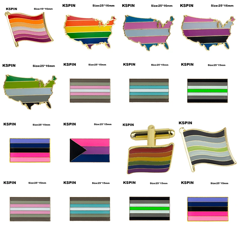 Pride Badge Demigirl Demiboy Agender Aromantic Pride Rainbow Pride Pin Flag Lgbtq Gay Flag Lapel Pin Badges Aliexpress