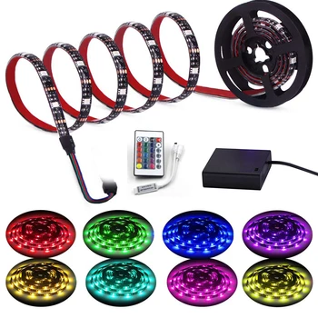 

LED Strip Light RGB 4AA Battery Powered 5050 24key remote USB Led Strip Diode Tape Backlight Accent Light For Bycicle Skateboard