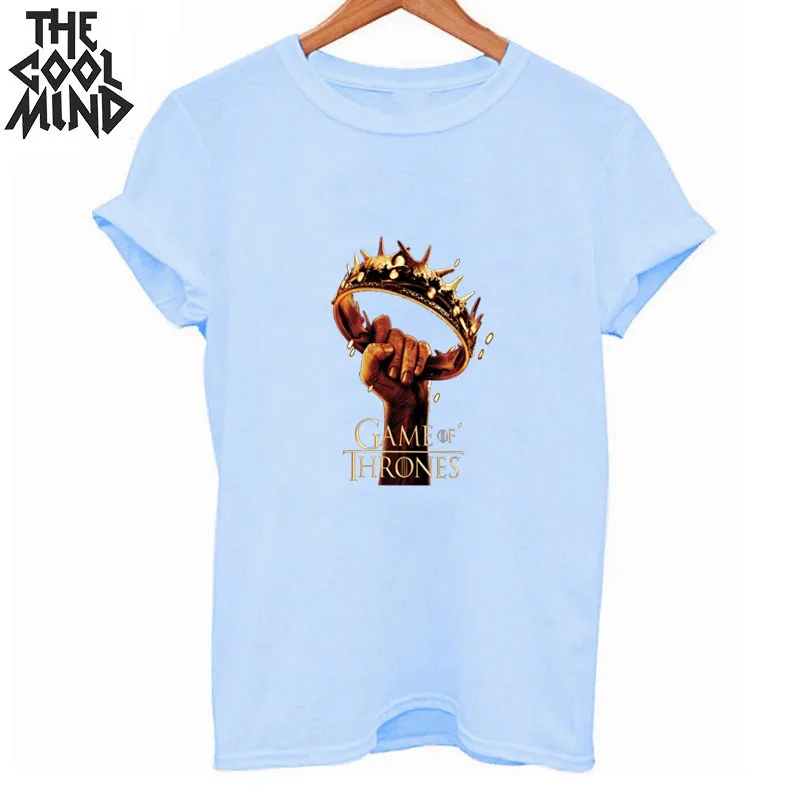 COOLMIND хлопок короткий рукав свободная Игра престолов получить печать женская футболка Повседневная летняя женская футболка с круглым вырезом футболки