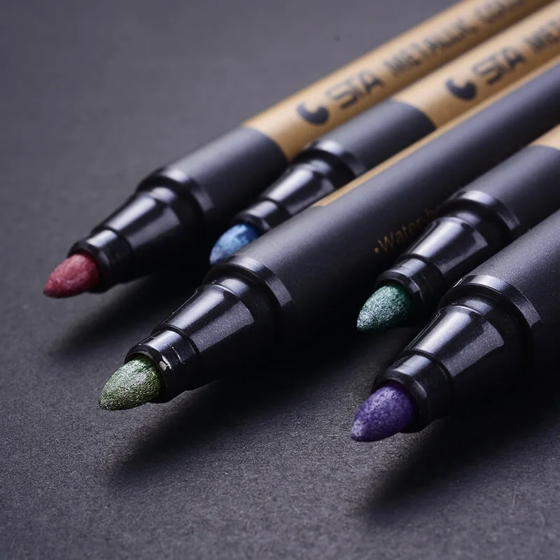 

10 Color Art Metal Marker Water-based Liquid Ink Paint Pen DIY Creative Painting Graffiti Brush Office Student Supplies Gift