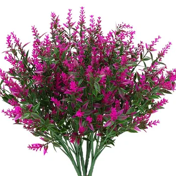 

Artificial Lavender Flowers Plants 6 Pieces,Lifelike Uv Resistant Fake Shrubs Greenery Bushes Bouquet To Brighten Up Your Home K