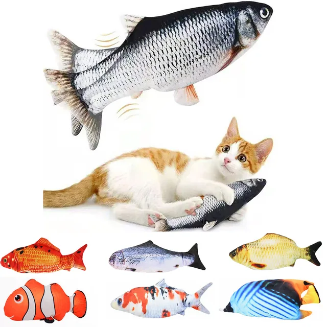 Jouet Interactif lectrique en Poisson pour Chat Charge USB Jeu pour Animal de Compagnie R aliste