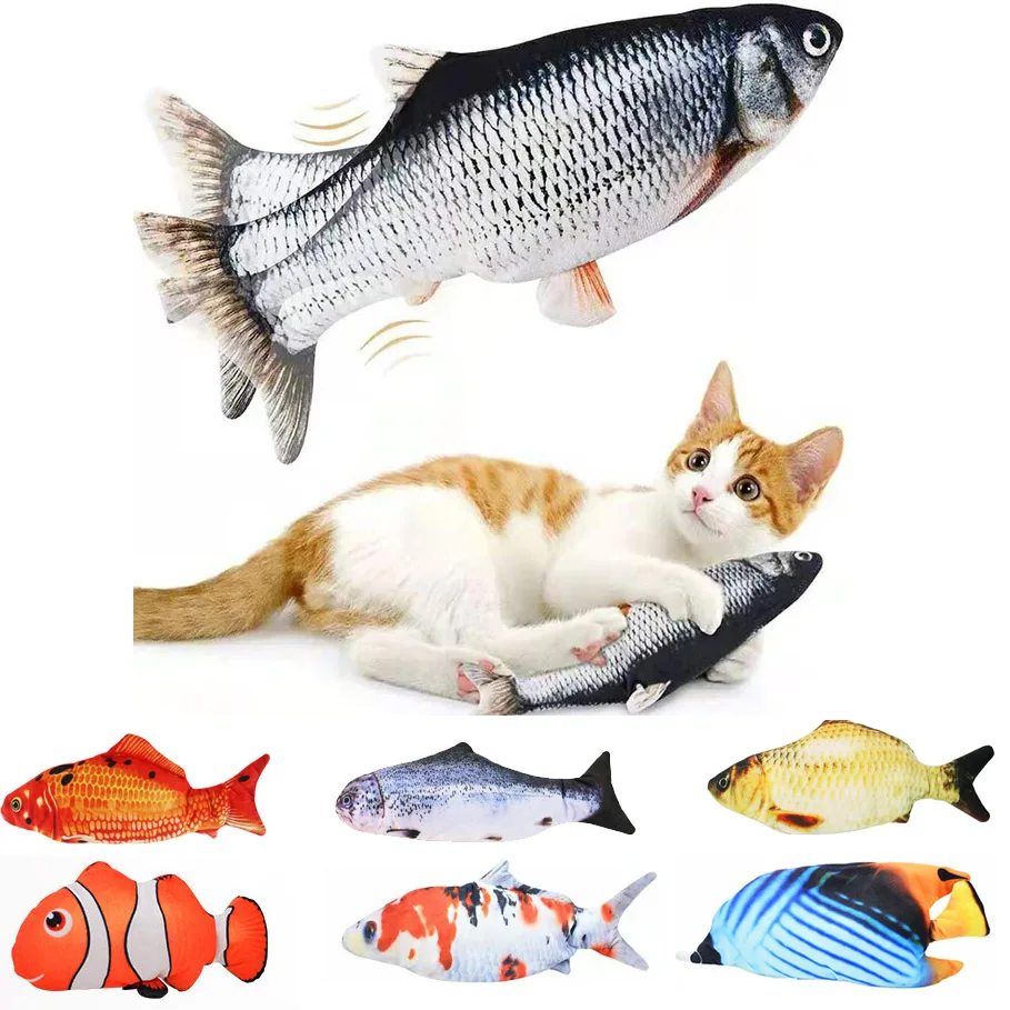 578.0￥ 71% OFF|猫usb充電器のおもちゃ魚インタラクティブトレカフロッピー魚の猫のおもちゃ現実的なペッ...