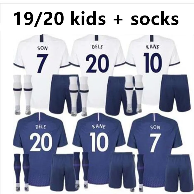 19 20/Tottenham Футбольная Футболка ERIKSEN DAVIES ROSE VERTONGHEN SANCHEZ SON KANE DELE NDOMBELE Детский комплект+ носки Tottenham jersey