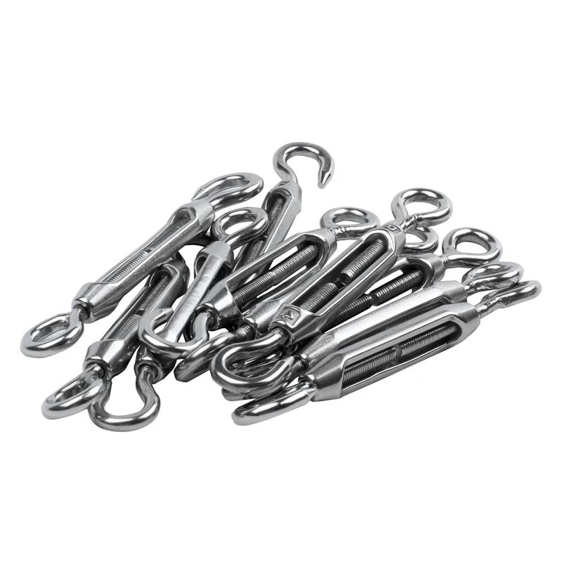 

M4 4mm Thread Adjustable Stainless Steel Eye Hook Turnbuckle 10pcs