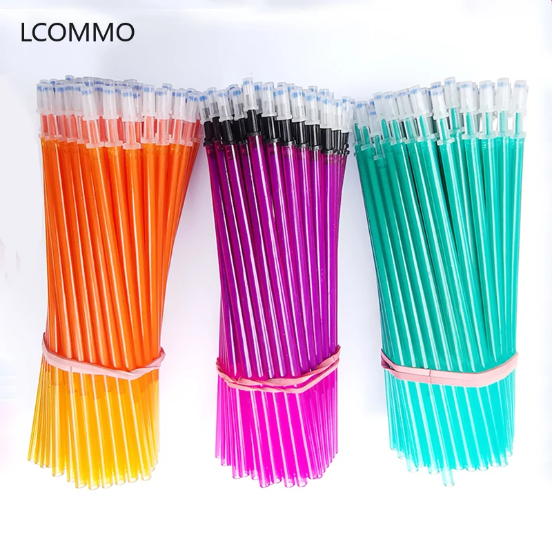 20pcs/set Magic Ink Erasable Pen Refills Rod 0.5mm Purple Orange Green Ink Erasable Gel Pen Rod School Office Writing Stationery