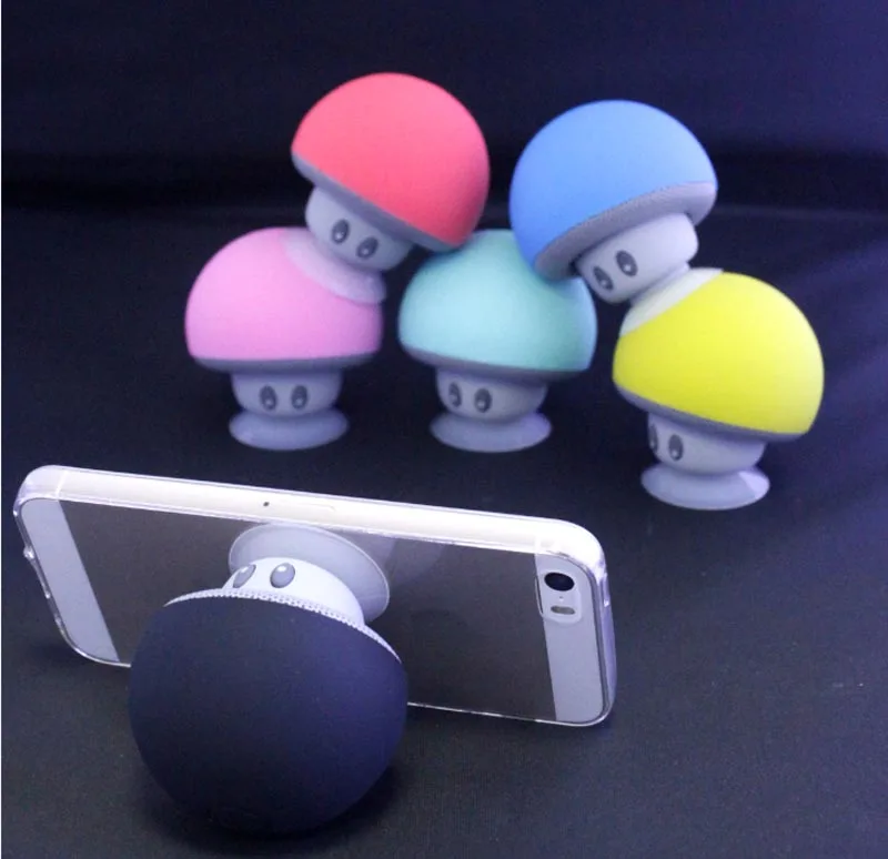 

Musically Cartoon Phone Holder Socket Support Wireless Bluetooth Speaker Mp3 Player Music Receiver Cute Mushroom Stand for Phone
