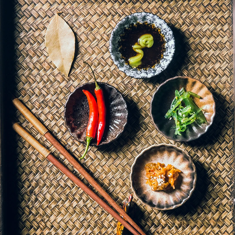 Japanese Style Small Seasoning Dish Ceramic Small Sauce Jar Chili Dish Restaurant Tableware