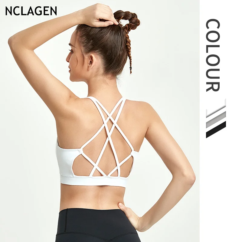 NCLAGEN Yoga Serve женский сексуальный красивый бюстгальтер с перекрестной спиной для