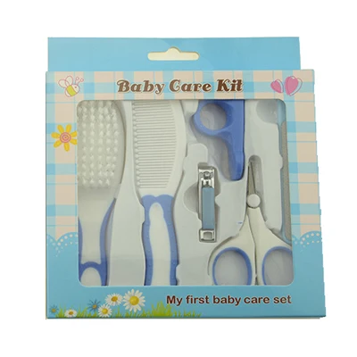 6pcs bule H Детские ножницы для ногтей, 10 шт., кусачки для волос, щетка для детей, триммер для ногтей для мальчиков, детей - Цвет: 6pcs bule H