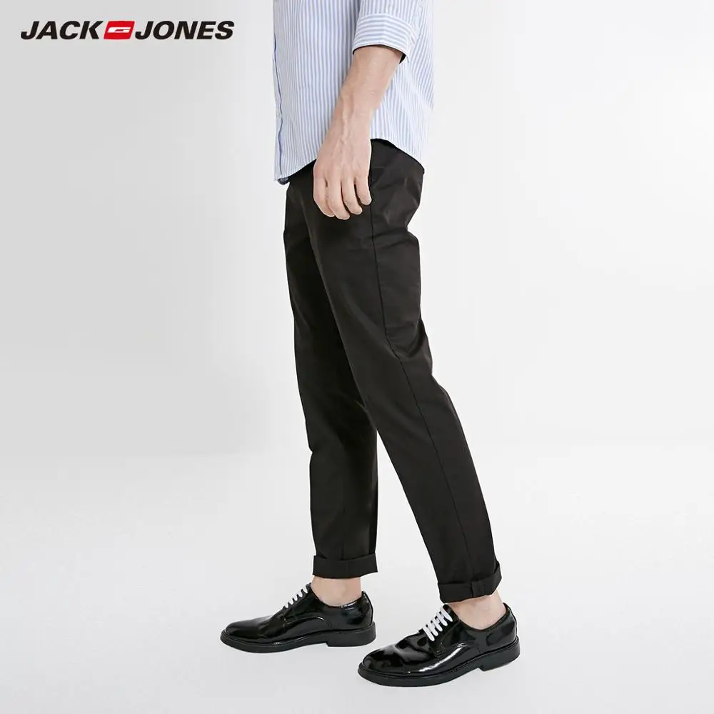 JackJones мужские облегающие однотонные базовые деловые повседневные брюки Мужская