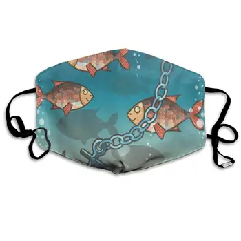 

Face Mask Chinese Carp Painting Cool Cycling Half Face Earloop Ski Mask for Men