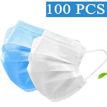 

100pcs/50 pcs face masks Disposable 3 Layer Non-woven Anti-Dust protective mask and Meltblown cloth waterproof dust filter masks
