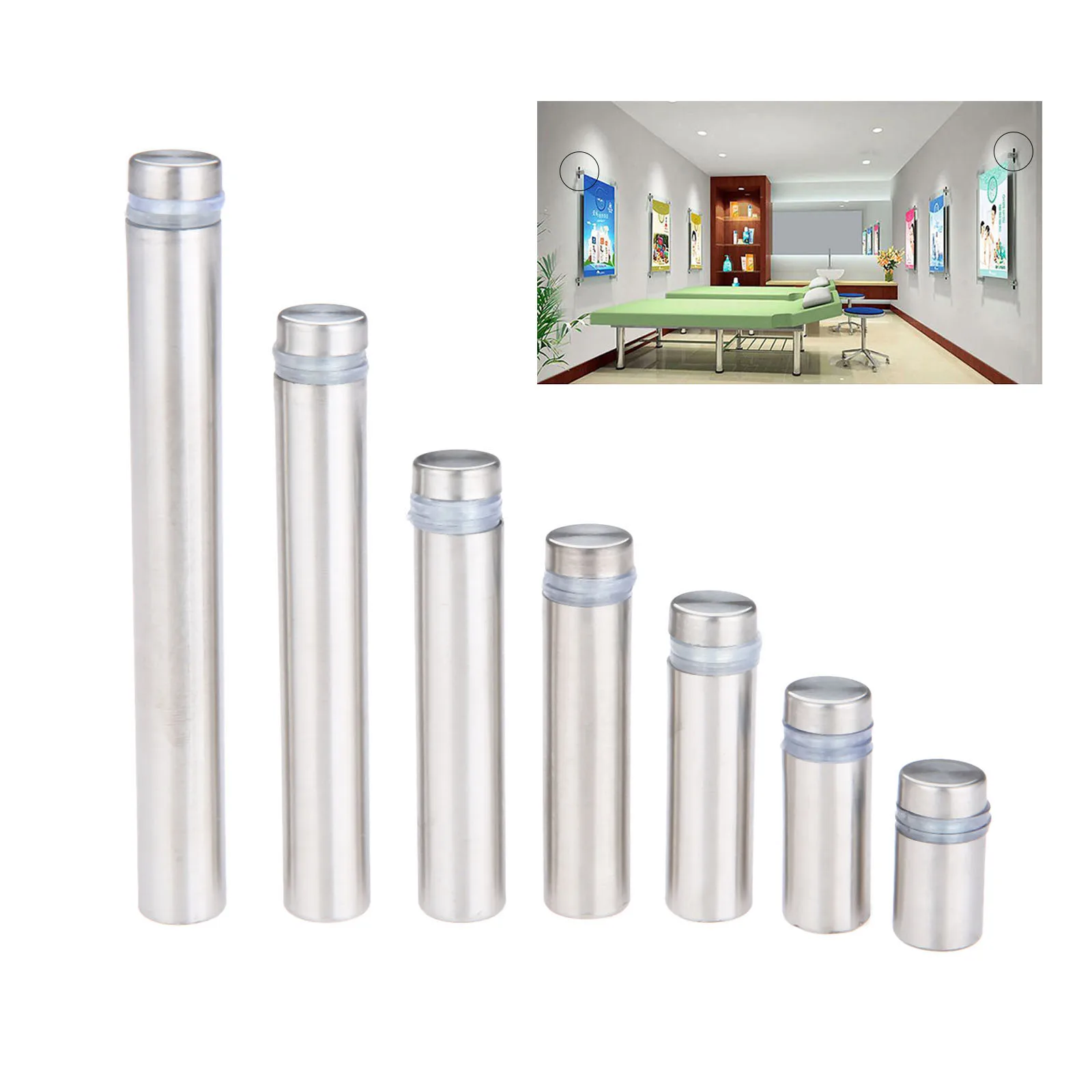 

10Pcs/lot 12mm Stainless Steel Advertisement Standoffs Bolts Pin Nails Billboard Fixing Screws Hardware Glass Clamps Fasteners