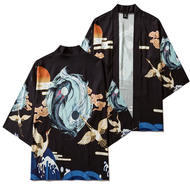 Bebovizi Japanese Style Cat Samurai Kimono Streetwear Men Women Cardigan Japan Harajuku Anime Robe Anime Clothes 2020 Summer 6309
