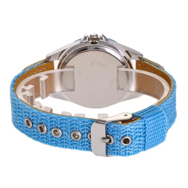 귀여운 남아 여아 쿼츠 시계, 어린이 패브릭 스트랩, 학생 시간 시계 손목시계