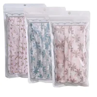 Moledodo 30/50pcs Disposable Adult Dust Mouth Mask Non-woven Pink Print Flower Mask Anti-pollution Disposable Mouth Mask 1